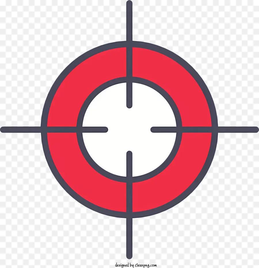 cerchio rosso - Cerchio rosso con centro bianco e croce
