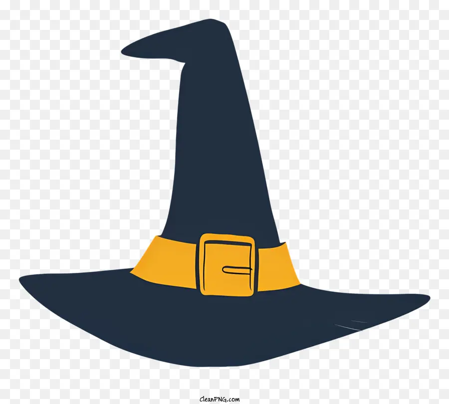 halloween Dekoration - Cartoon Witch's Hut mit goldener Schnalle. 
Blauer Hintergrund
