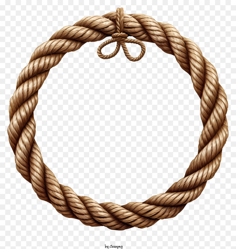 Rope Circle - Thick, woven rope wreath with whimsical knot - CleanPNG /  KissPNG