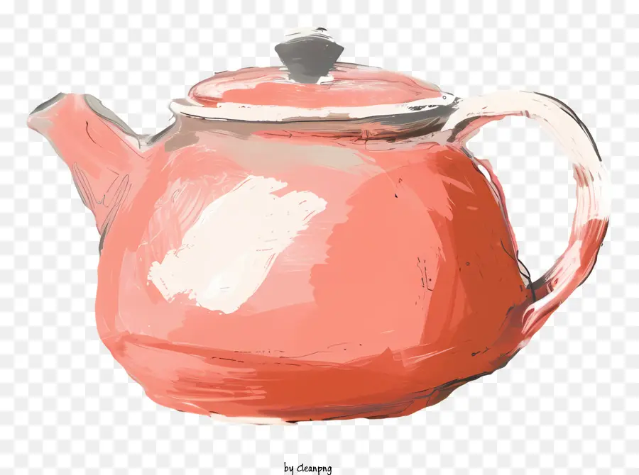 Teekanne Teekanne Red Teekanne weißer Griff Teekannenauslauf - Rote Porzellantekanne mit weißem Deckel und Griff