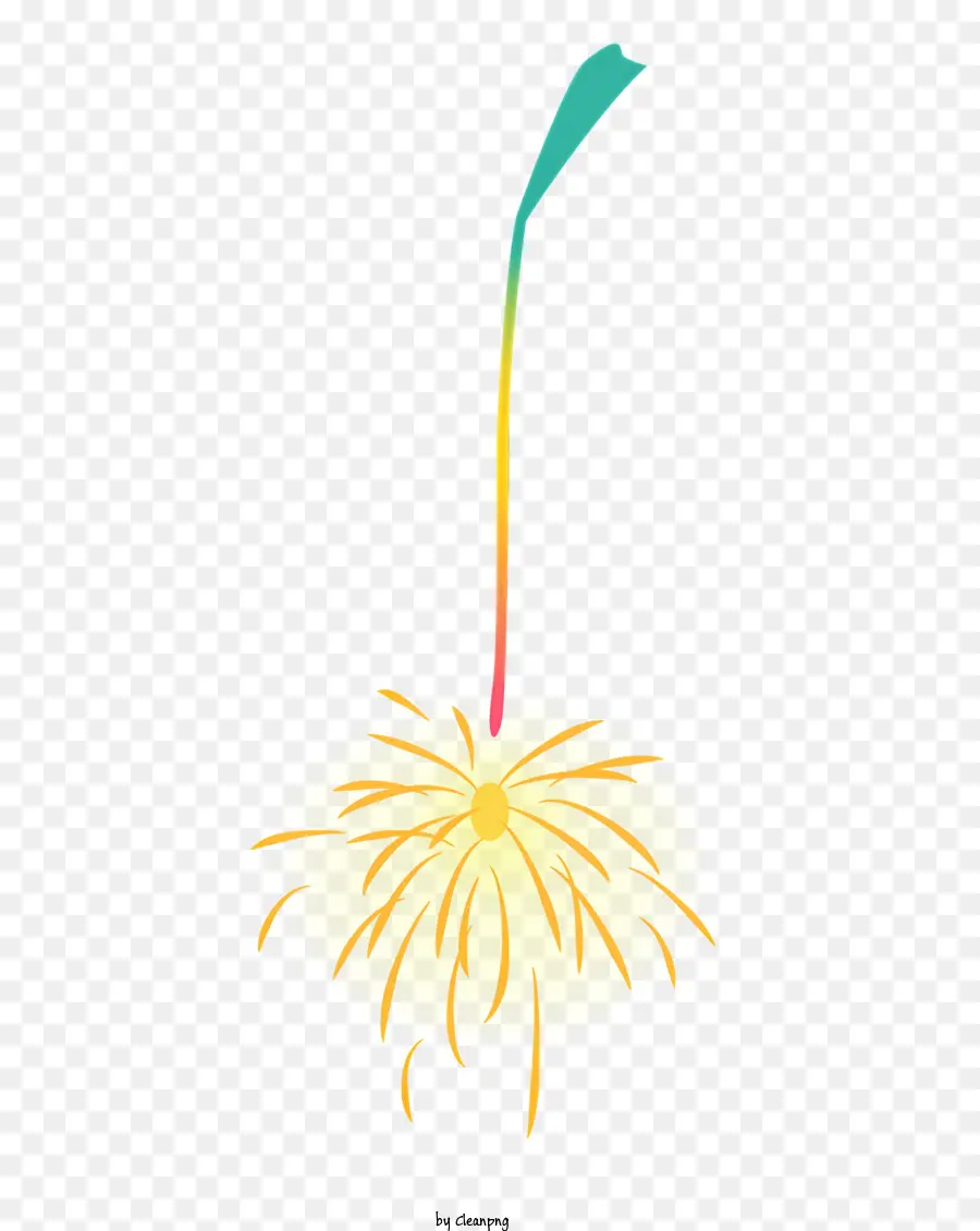 fireworks yellow ball green string suspended object mid-air ball