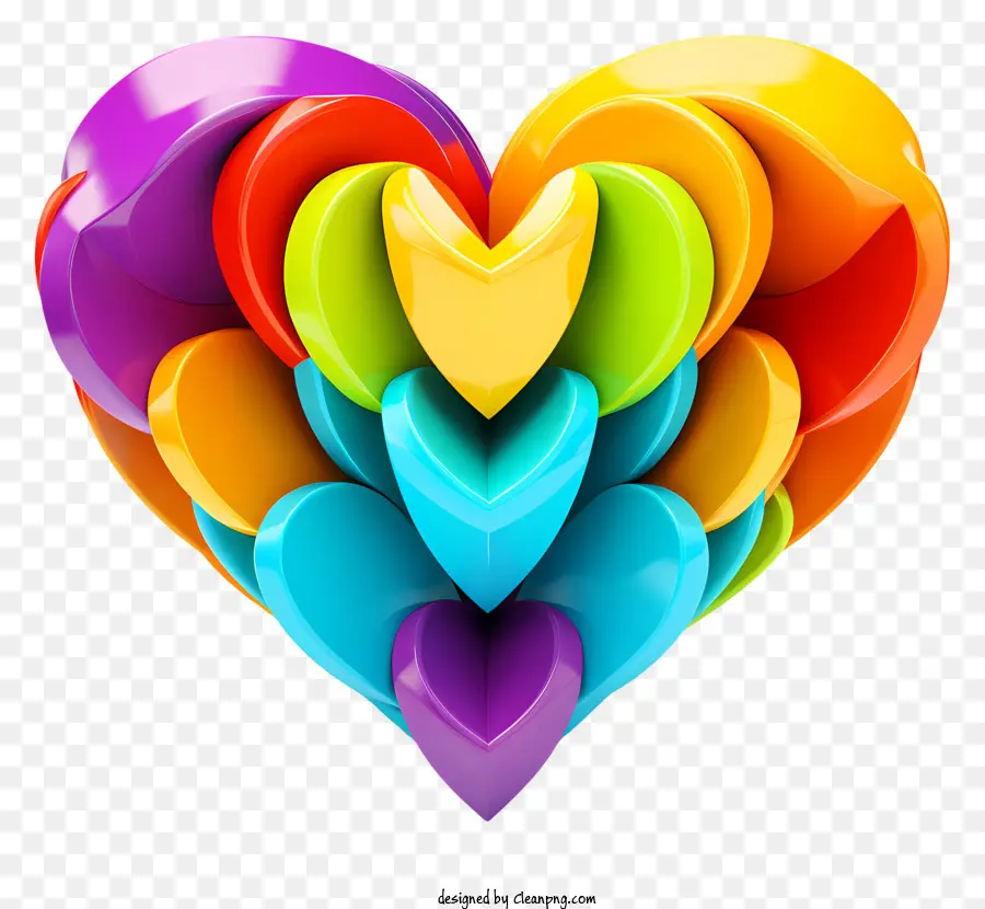 astratto cuore - Cuore fatto di forme in colori, motivi simili a fiori
