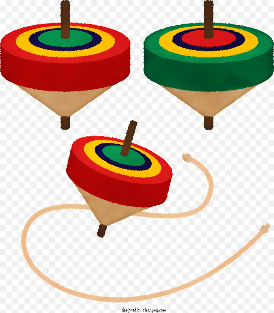 Orange - Buntes Holzspielzeug mit Spiralform und Seilen