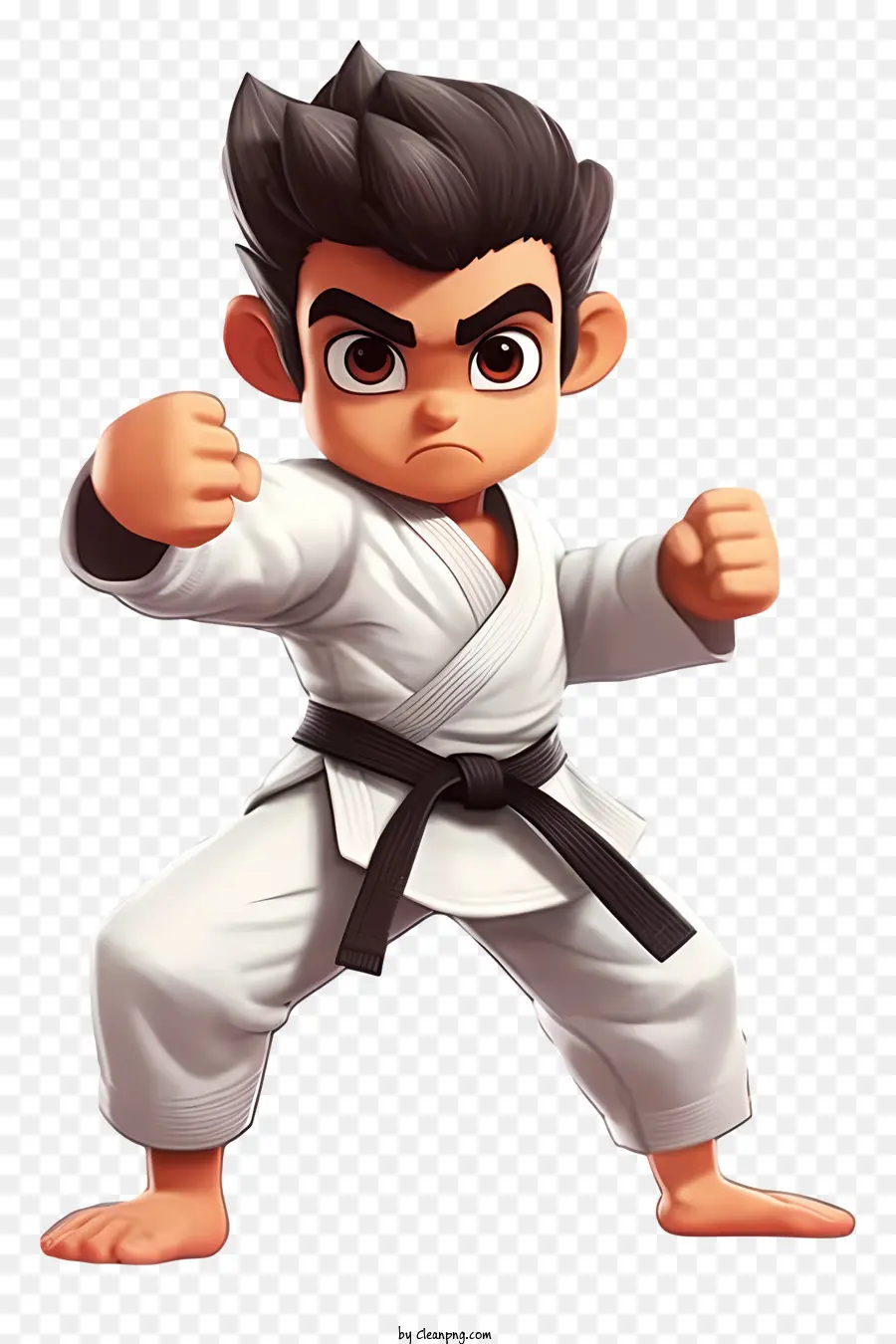 Fighter Karate Karate Martial Arts Outfit Karate GI - Illustrazione del giovane in posa di karate
