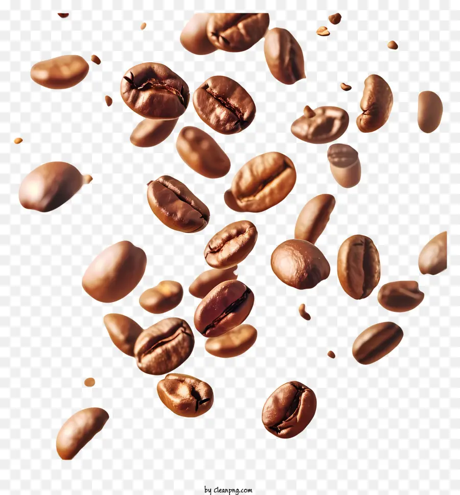 Kaffeebohnen - Stapel zerkleinerter Kaffeebohnen in warmen Farben