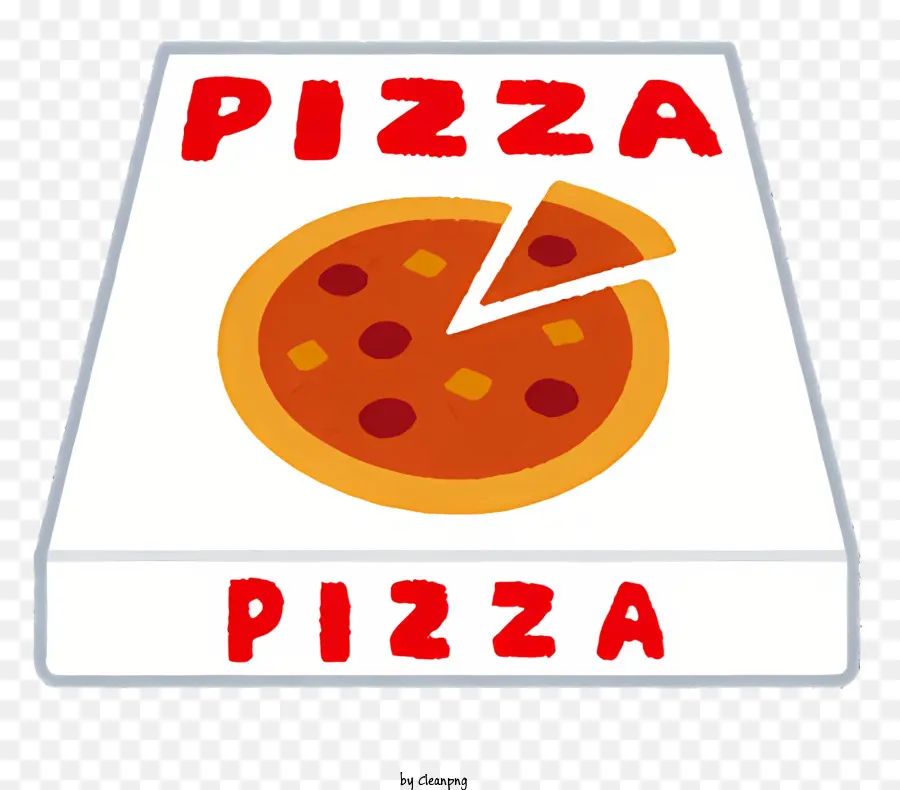 Pizza Box - Minimalistische Pizza -Box mit fehlender Scheibe