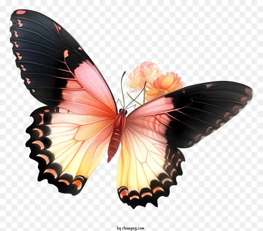 ali di farfalla - Farfalla con ali colorate sul fiore