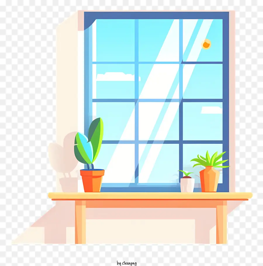 Fenster Innenpflanzen Fenster Dekoration Pflanze Pflege natürliches Licht - Heller, luftiger Raum mit Pflanzen und offenem Fenster