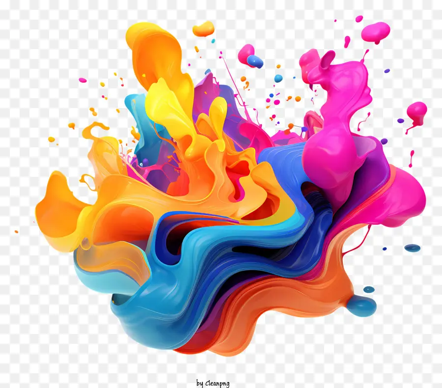Holi - Splatter di vernice colorato su sfondo scuro crea movimento
