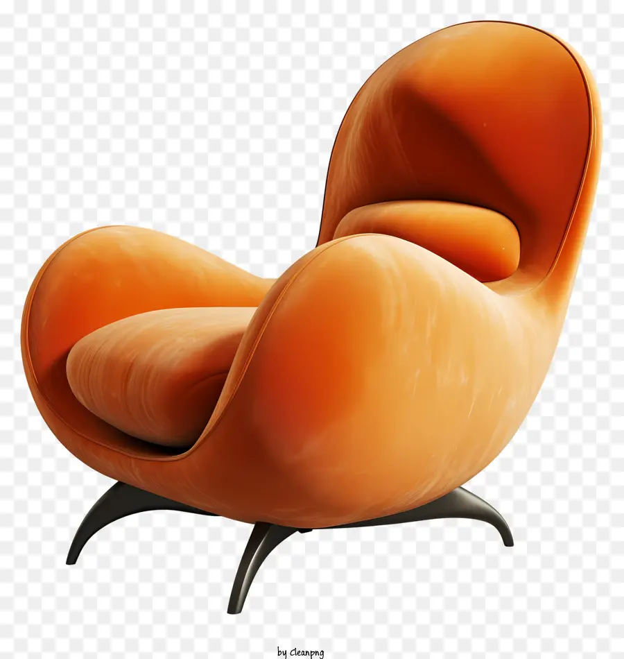 Moderner Stuhl gebogener Stuhl Metallrahmen Stuhl abgerundete Stuhl Low -Sitzstuhl Low -Sitzstuhl - Gebogener, niedriger Stuhl mit Metallrahmen