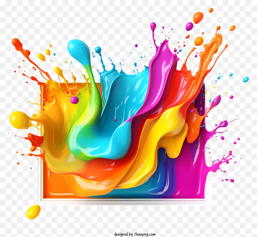 Holi - Immagine dipinta vibrante con schizzi colorati ovunque