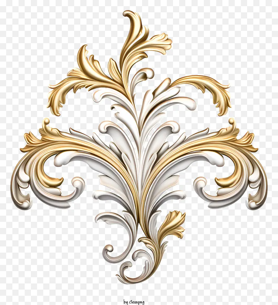 Vintage Baroque Frame Motif Design Thiết kế hoa thiết kế hoa Filigree - Mô típ lá vàng và bạc phức tạp với thiết kế hoa