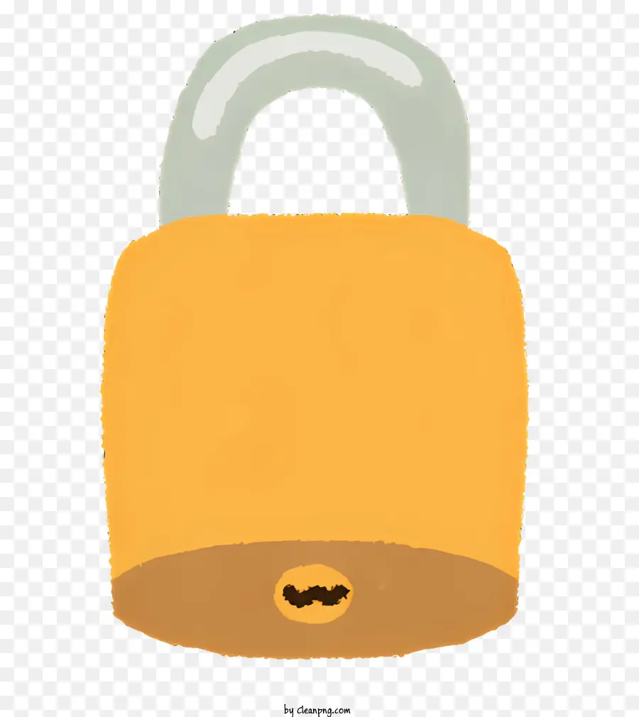 lucchetto - Illustrazione della serratura a forma di ferro di cavallo giallo su sfondo nero