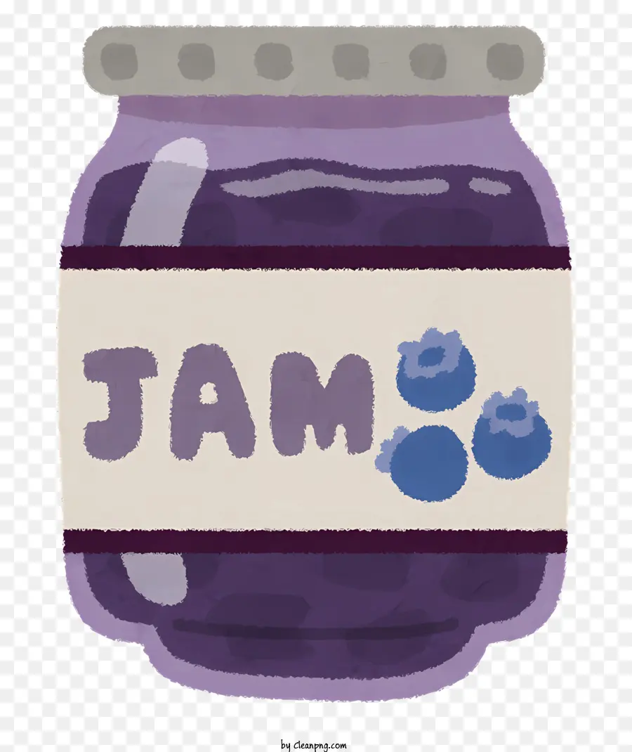 fruit jam jam blueberries cartoon style glass jar