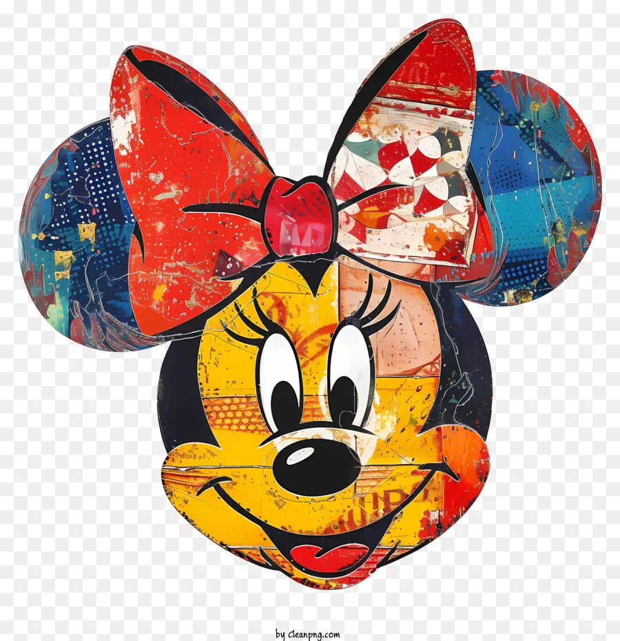 arancione - Abstract Minnie Mouse Painting con colori vivaci