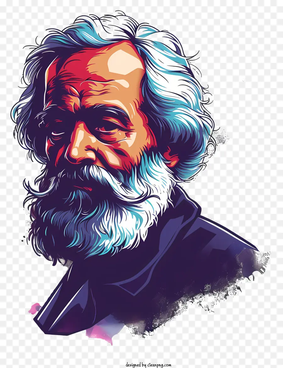 Karl Marx - Ernsthafter, intelligenter älterer Mann, der Anzug und Krawatte trägt