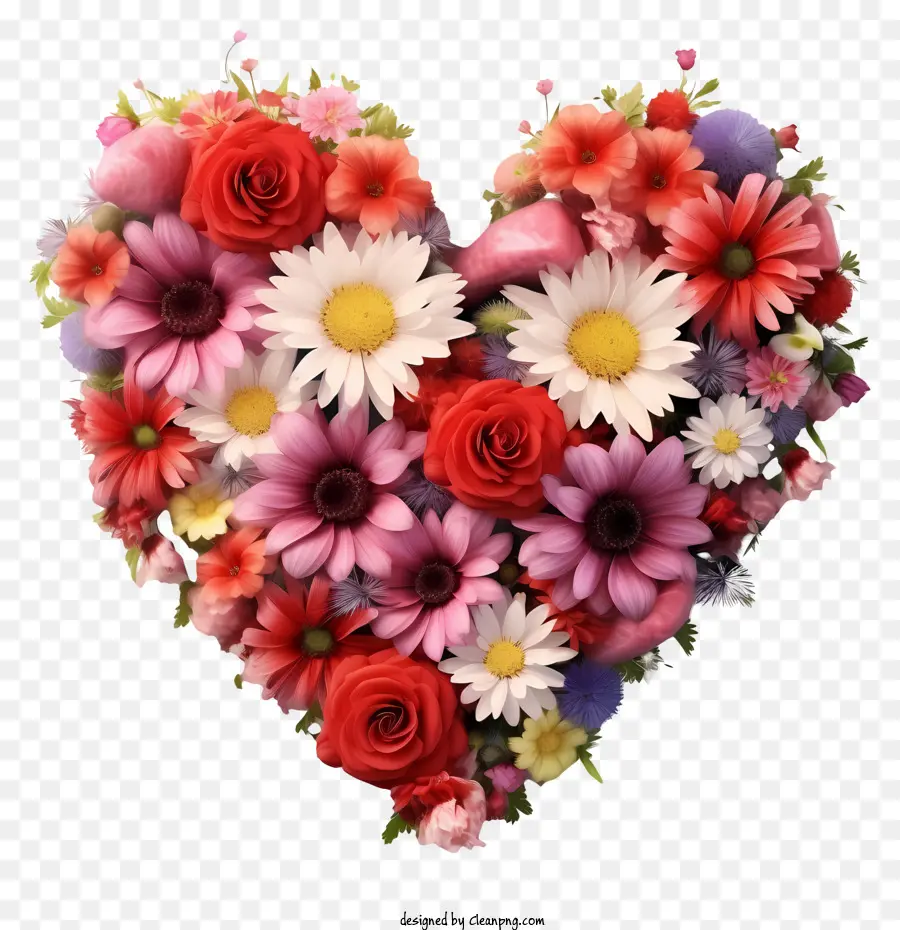 Fiori del cuore Fiori del cuore amore affetto - Disposizione floreale a forma di cuore che simboleggia l'amore e la bellezza