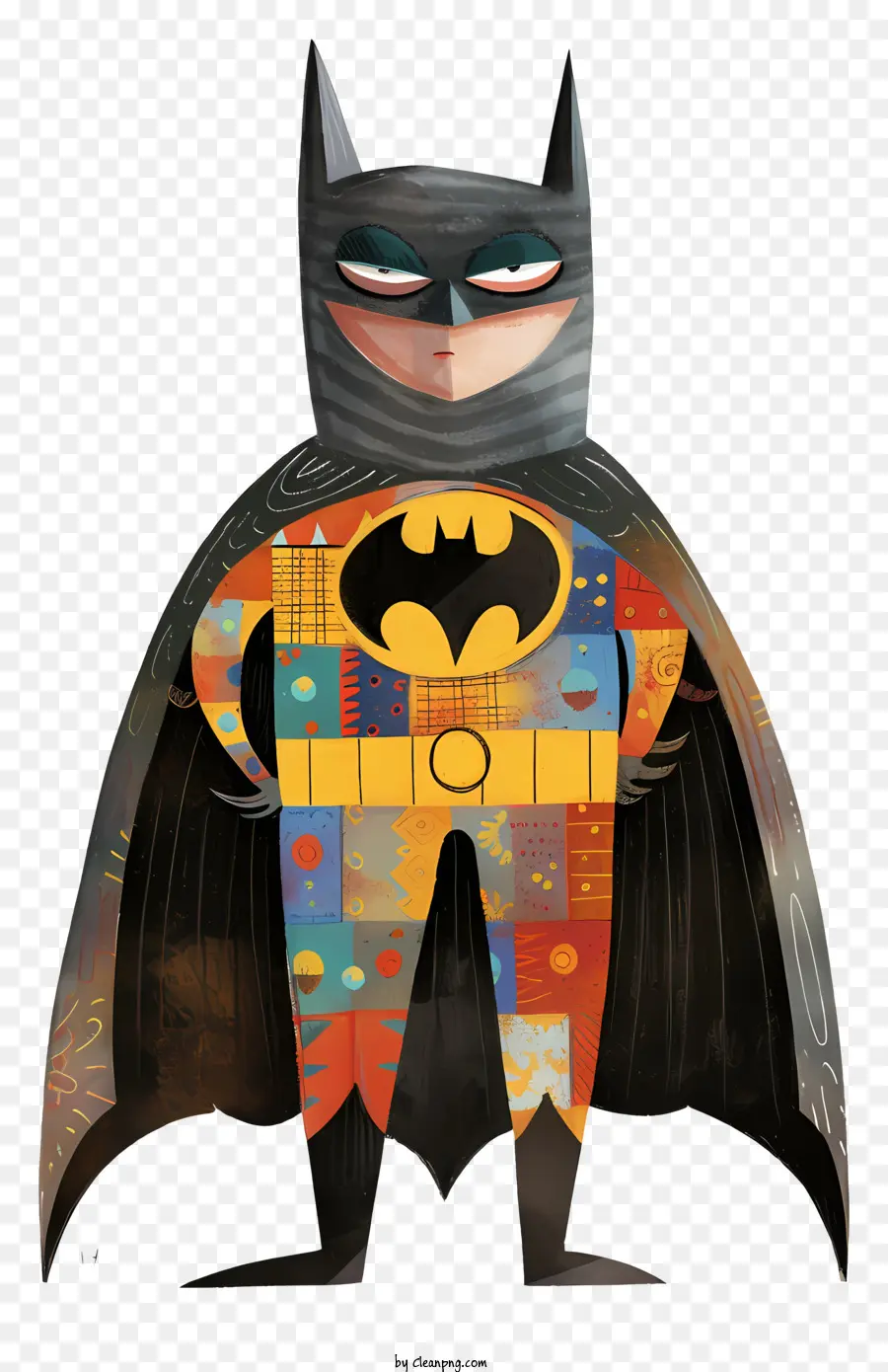 batman - Nhân vật siêu anh hùng trong áo choàng màu đỏ với cánh tay chéo