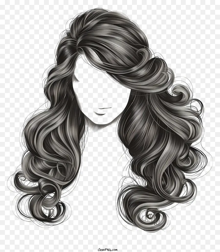 Perücke graue Haare lose Wellen Frisur Frauen Haare - Grauhaarige Frau mit langen, welligen Haaren