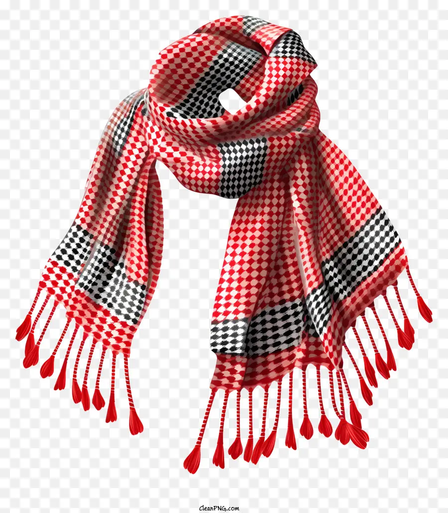 keffiyeh scarf red tassels scarf neck person