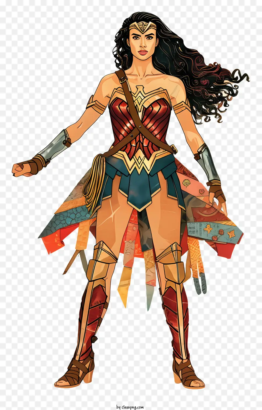 supereroe - Wonder Woman sicuro tiene le spade, trasudando potere