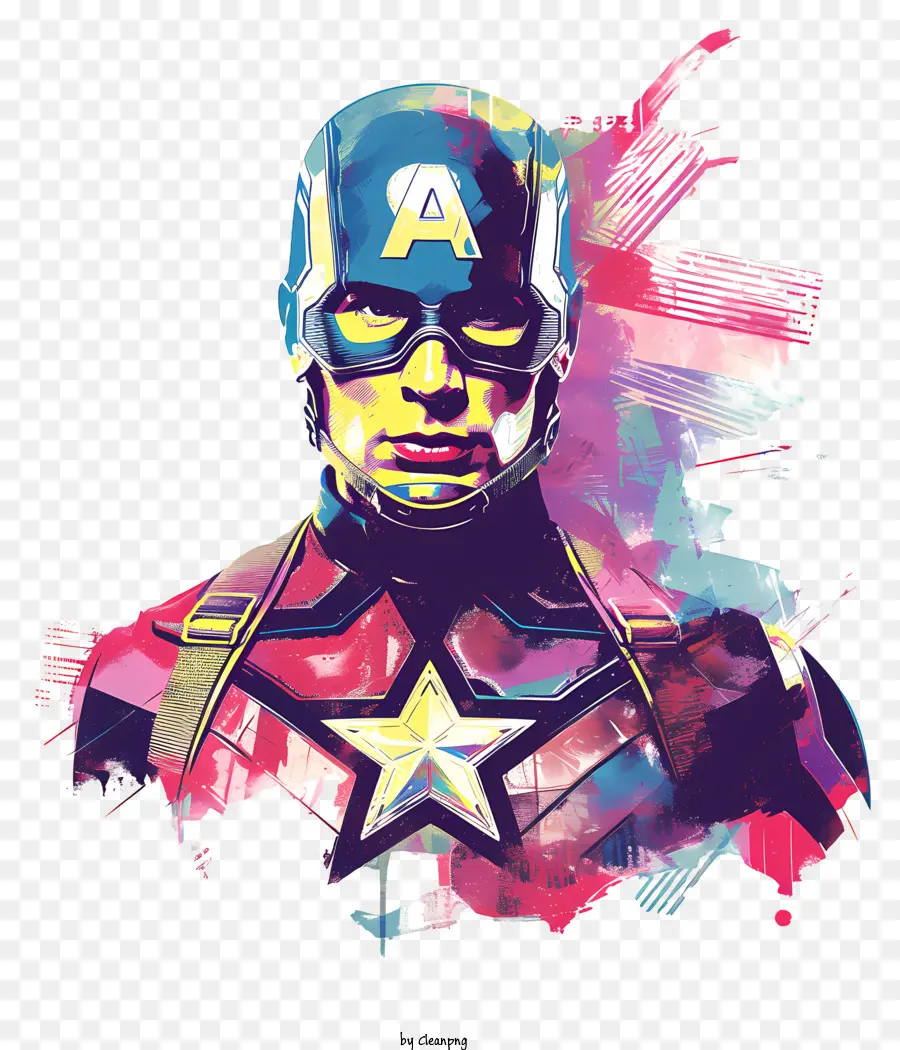 Capitano America - Vibrant Captain America La pittura trasuda eroismo e determinazione