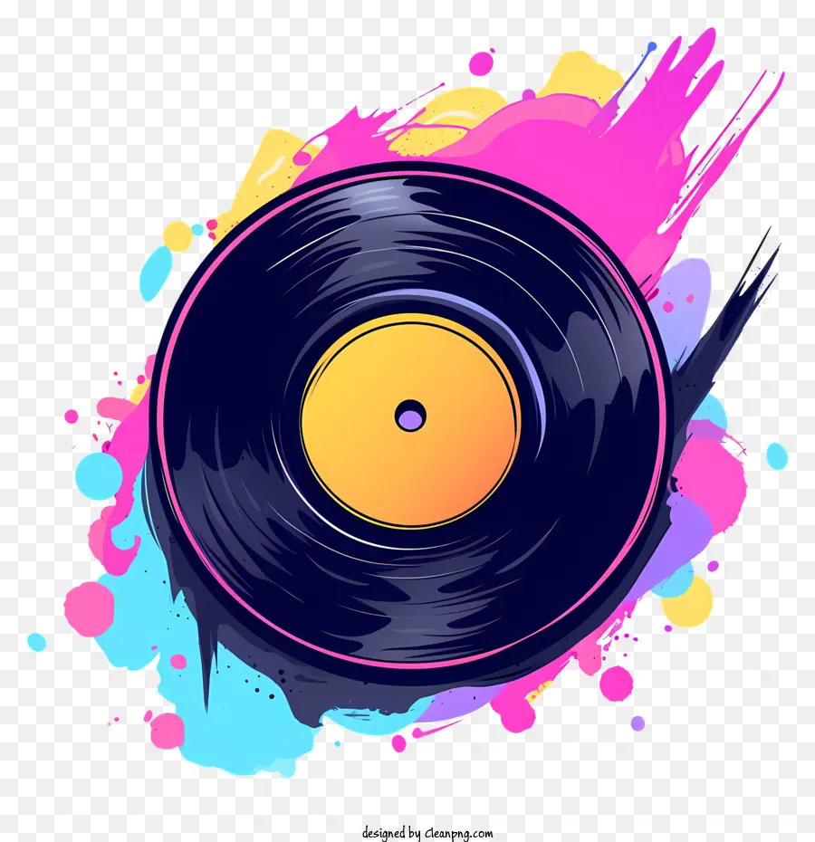 vinyl record vinyl record music industry paint splatters iconic representation
