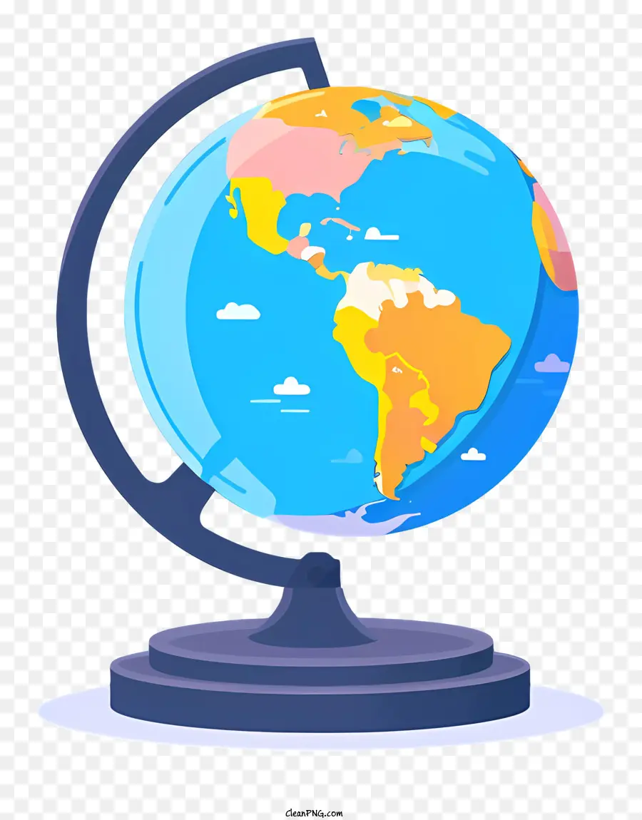 Globe Globe Map World Kontinente - 3D Globe mit Karte, Kontinenten und Farben
