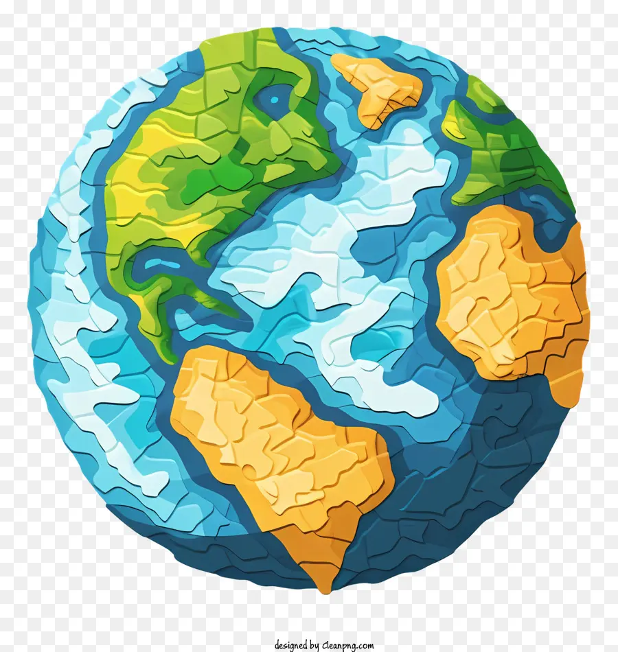 ARTE CAGLIE CAGLIO GLOBE ARTE ARTE SCULTTURA ASTRATTO - Globe di carta astratto con ritagli di continente colorato