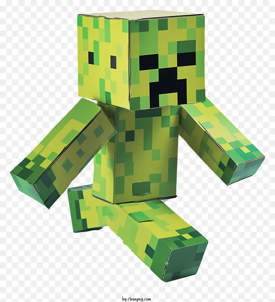 hài hước - Nhân vật Creeper Minecraft trong áo giáp màu xanh lá cây với shotgun