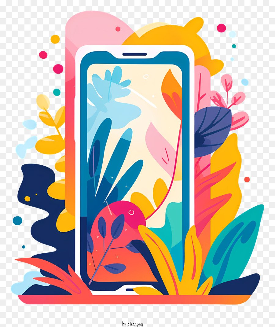 sfondo per smartphone con cornice iPhone pianta colorata s astratto spazzola arte farfalla stravaganza s - Immagine vibrante dello smartphone con schermo a tema naturale