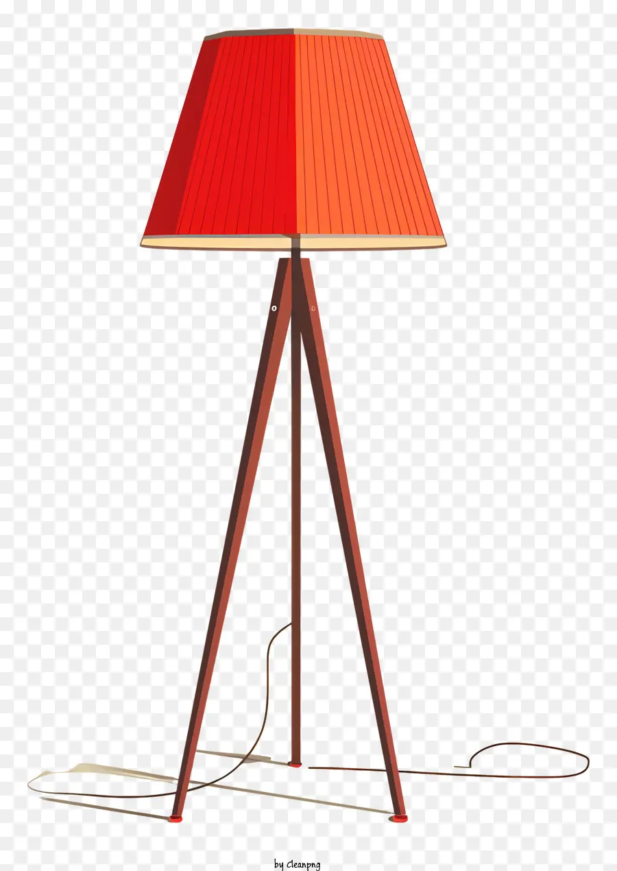 chinese lampion wooden floor lamp red shade light turned on