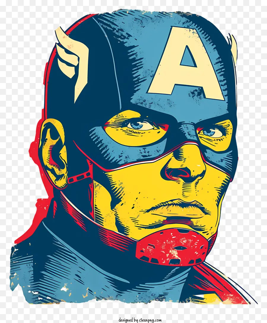 Capitano America - L'immagine dettagliata e vibrante di Captain America ritrae il potere