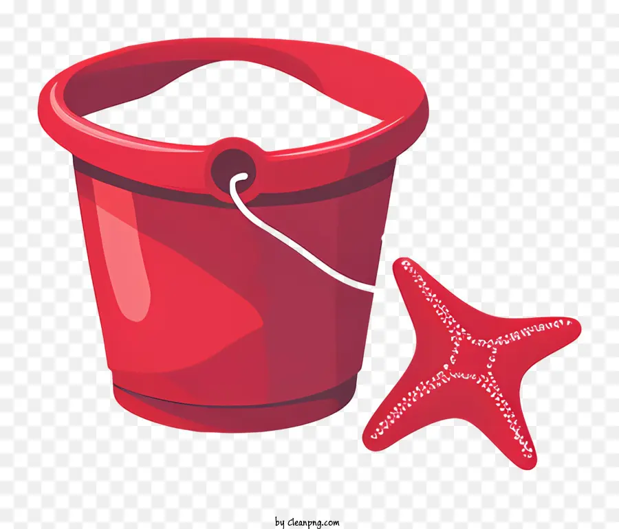 beach bucket sand red bucket starfish empty bucket hanging starfish