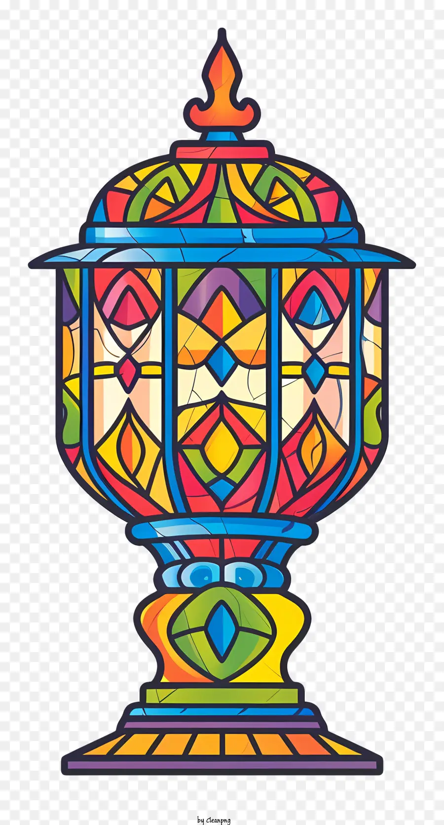 islamische Lampe - Bunte, mit Blumen gefüllte Vase mit komplizierten Mustern
