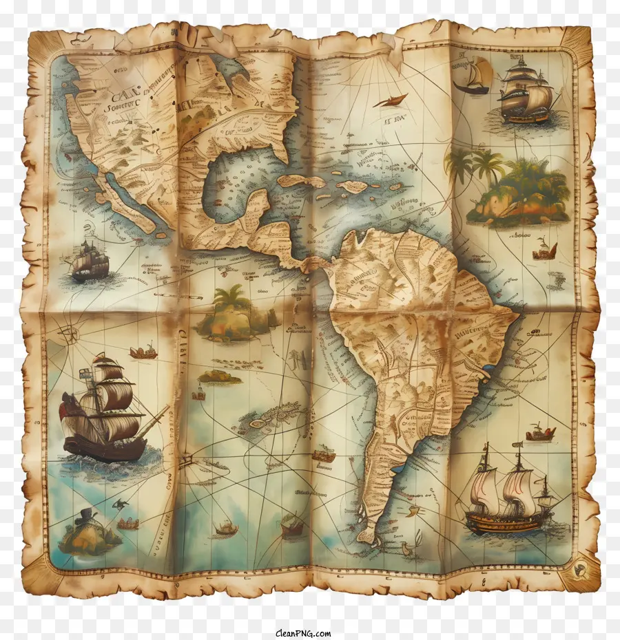 Kompass rose - Weltkarte mit Ländern, Flaggen und maritimen Elementen