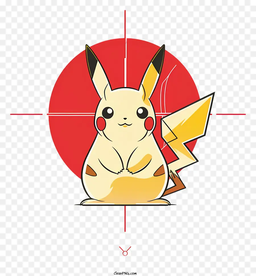 Pikachu - Cartoon Pikachu con braccia incrociate sulle zampe posteriori
