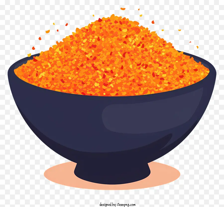 chilli flakes powder orange sand bowl scattered bottom