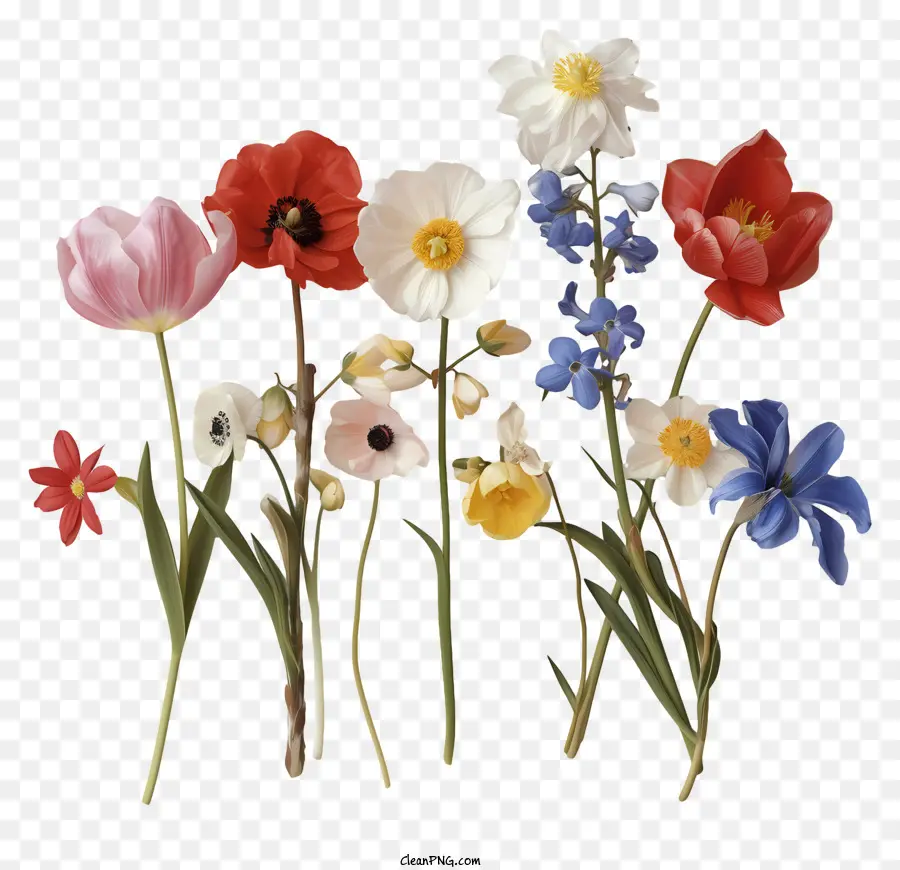 Frühlingsblumen - Farbenfrohe und lebendige Strauß frischer Blumen