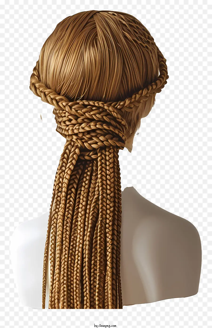 geflochtene Haar Perücke Styles geflochten - Perücke mit zwei Brötchen, geflochtenem Pferdeschwanz, geschichtet