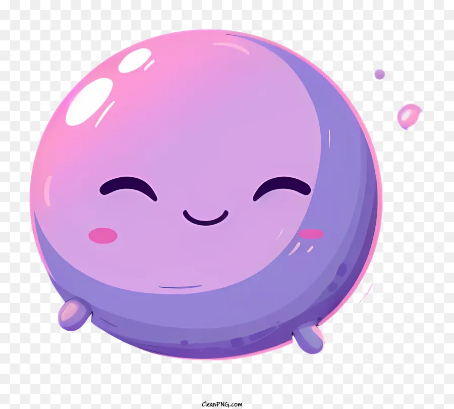 Emotes Cartoon Charakter süße Kreatur durchscheinende Objekt spielerisches Lächeln - Nettes, verspieltes runde durchscheinende Objekt mit großen Augen