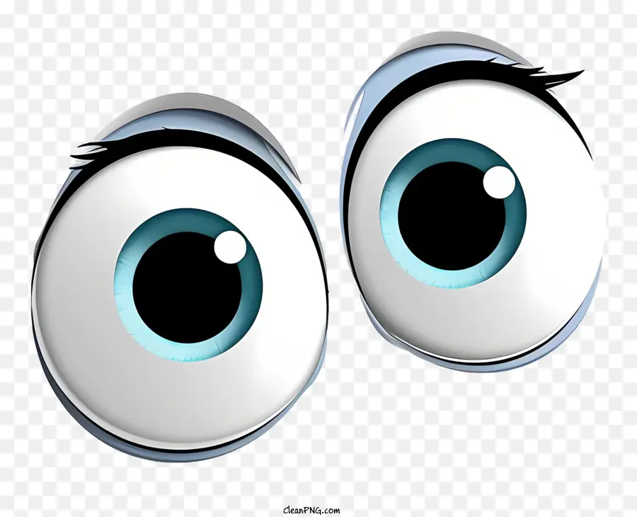 cartoon Augen - Cartoonaugen mit erhöhten Augenbrauen in Überraschung
