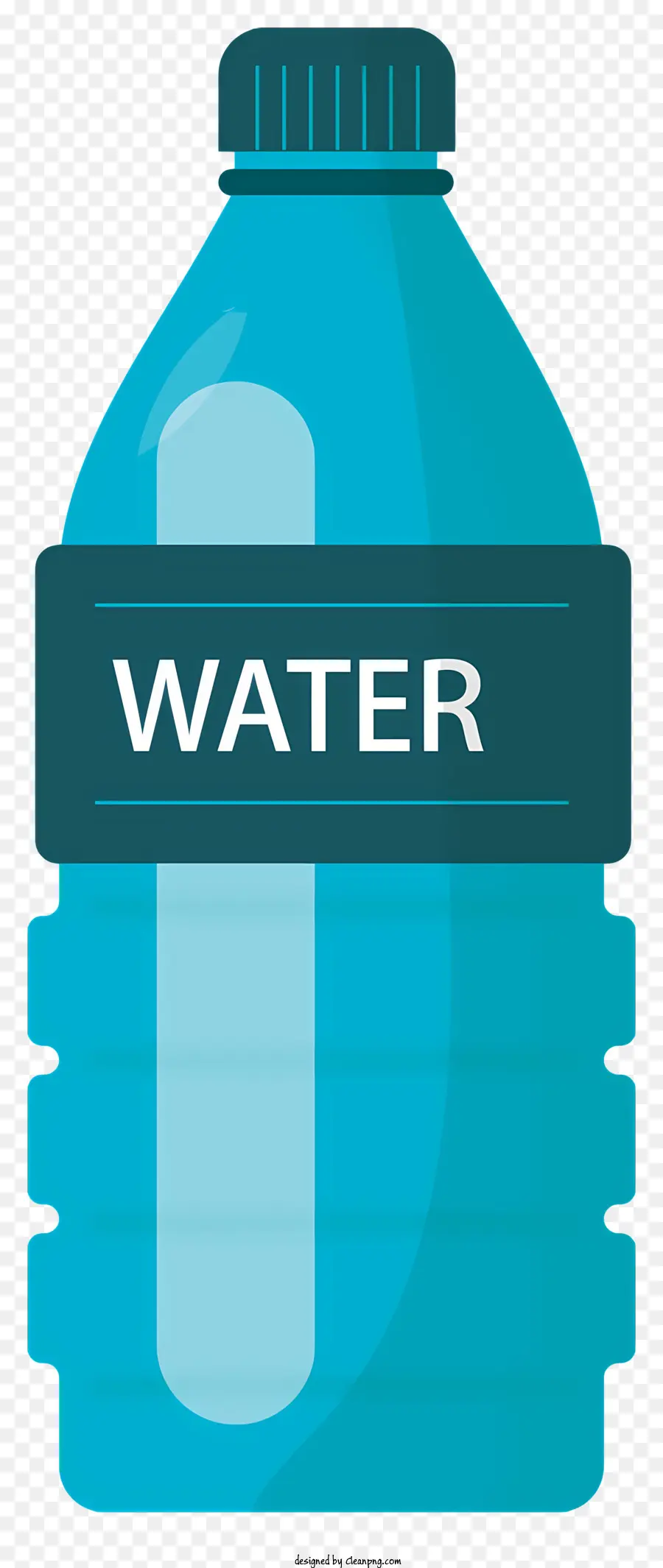 water plastic water bottle blue top no label text 