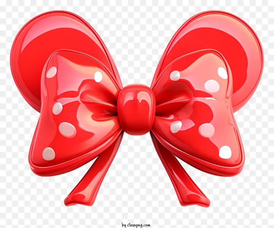 minnie bow red bow white polka dots ribbon design black surface