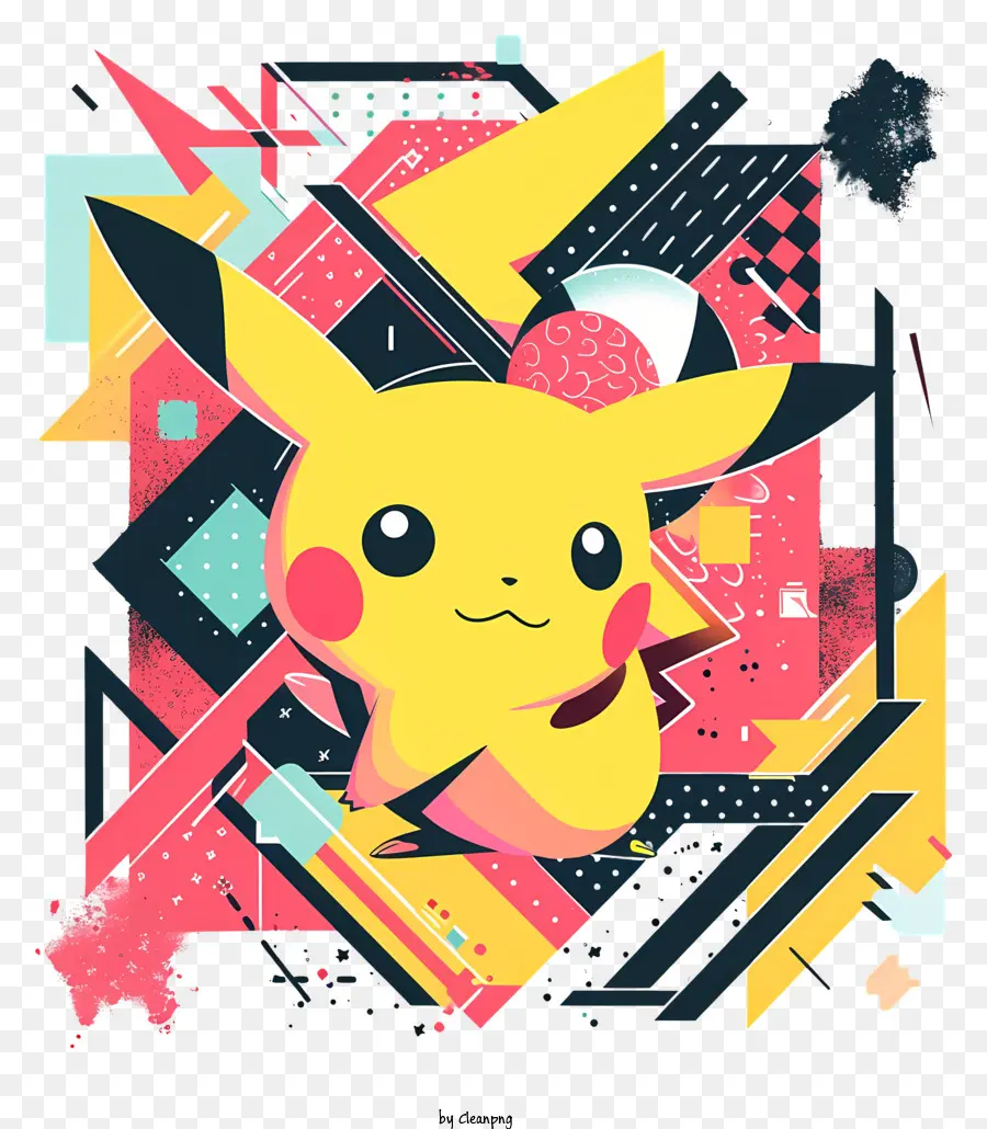 forme geometriche - Immagine colorata e accattivante di Pikachu Pokémon