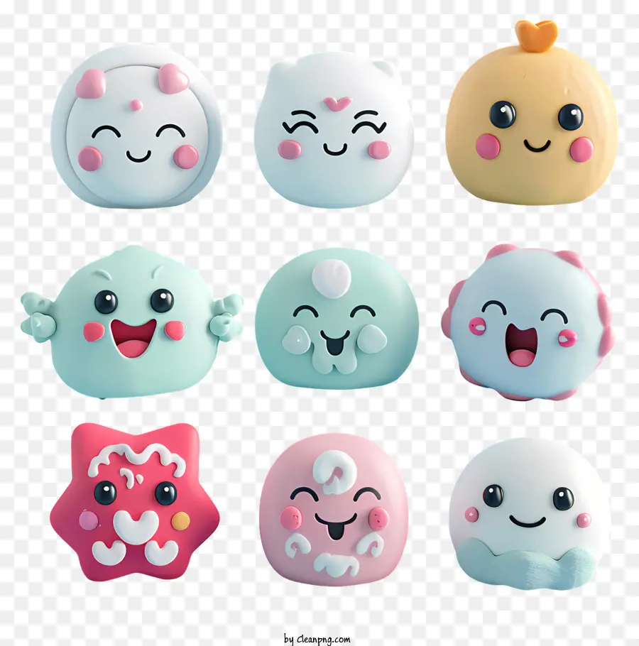 emotes easter eggs cute cheeful different colors
