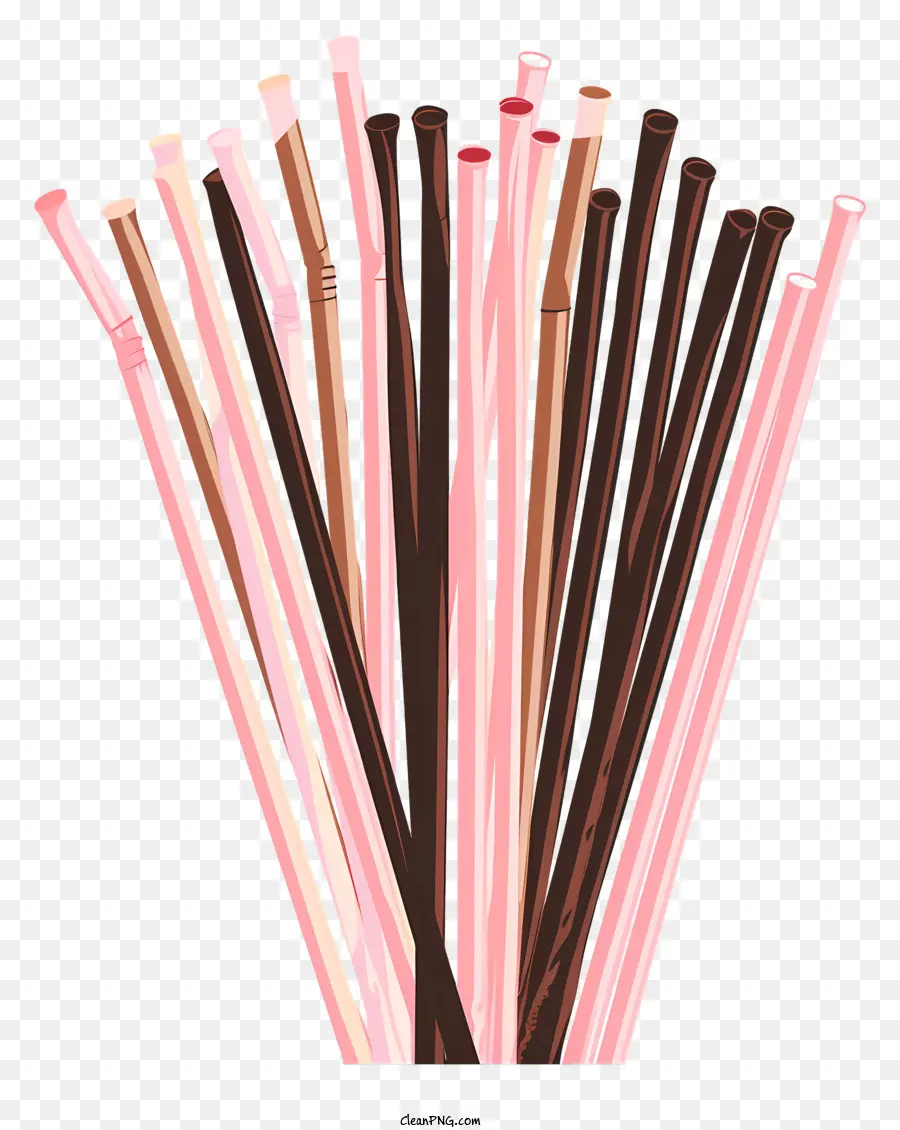 drinking straws straws pink straws brown straws pile of straws