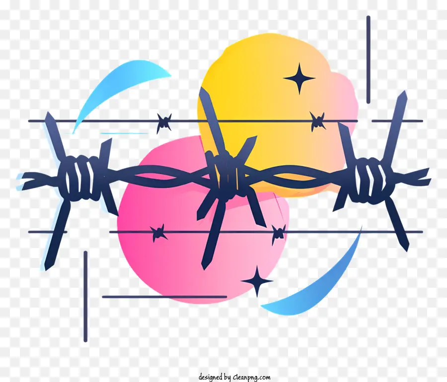 barbed wire barbed wire banner design clouds rainbow colors