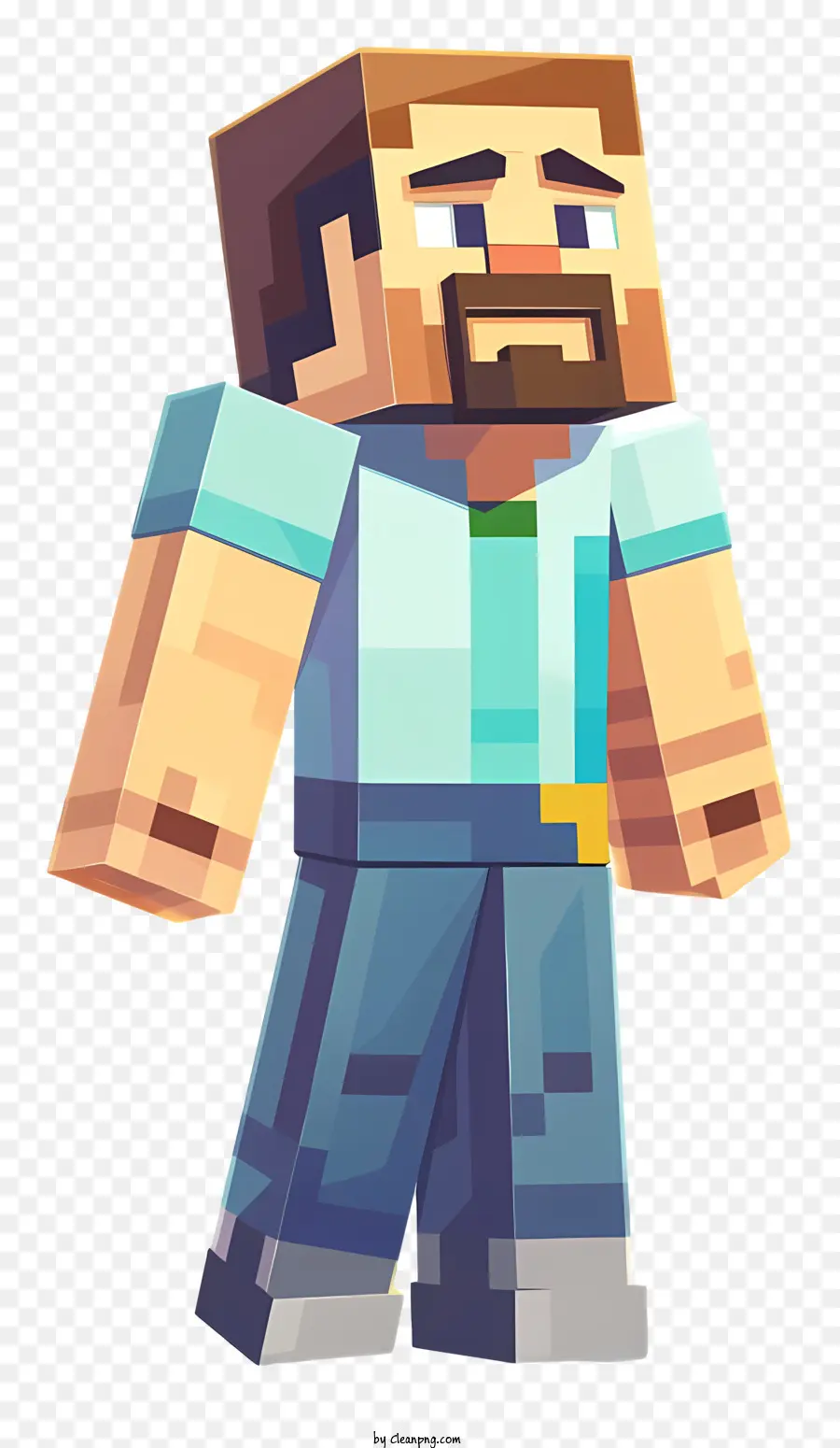 Minecraft - Giocatore Minecraft con viso con barba e capelli in stile
