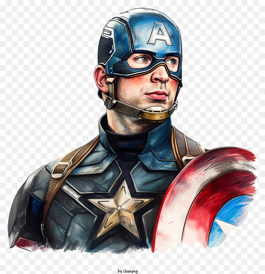 Captain America - Digitales Bild von Captain America im Kostüm